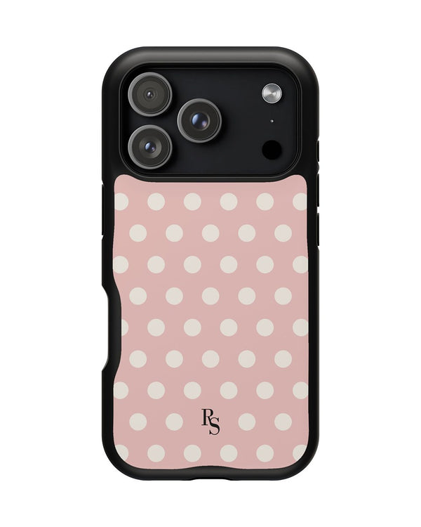 Blush Dot phone case, product mockup