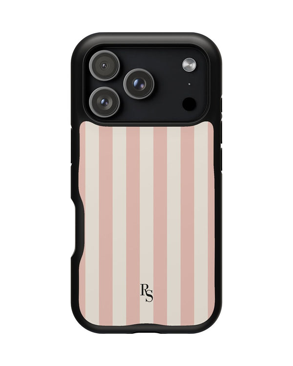 Blush Stripe phone case, product mockup