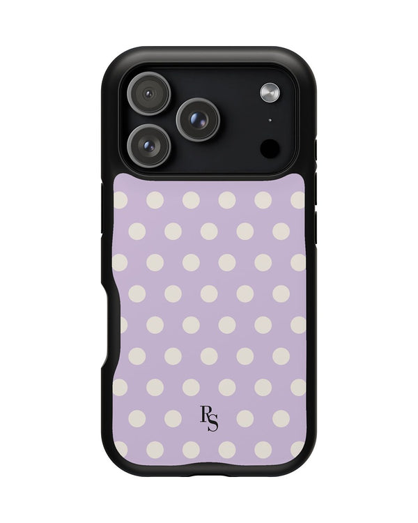 Lilac Dot phone case, product mockup
