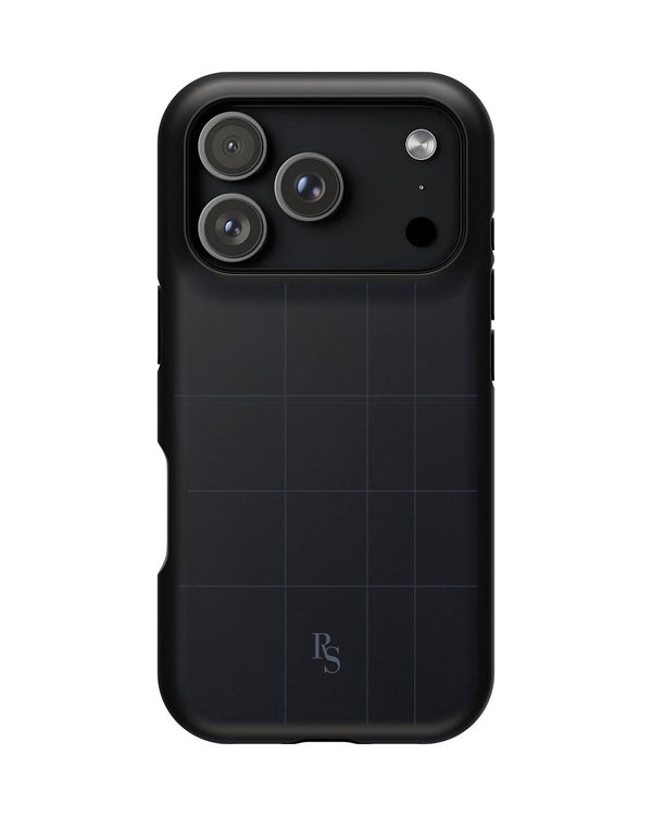 Midnight Grid phone case, product mockup
