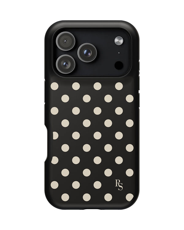 Noir Dot phone case, product mockup