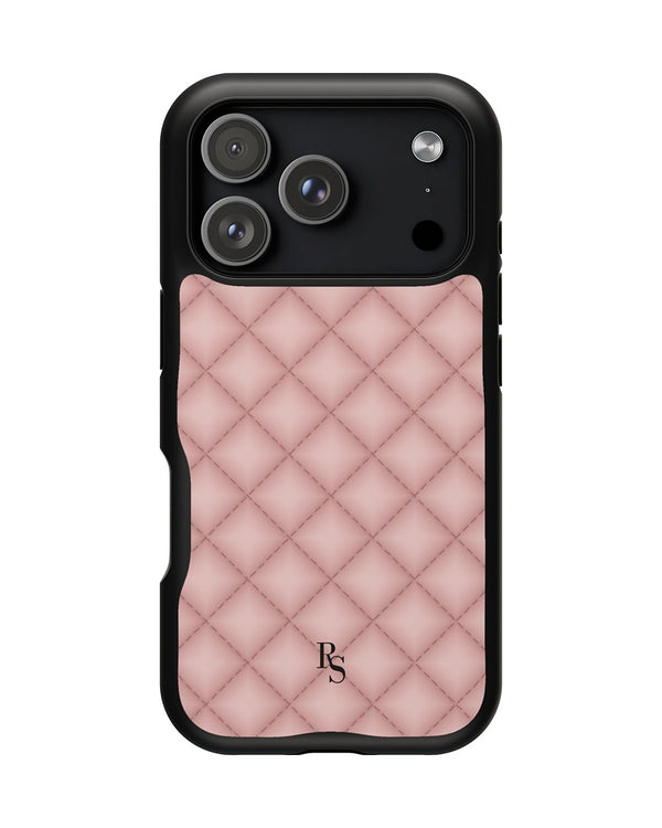Pink Quilt phone case, product mockup