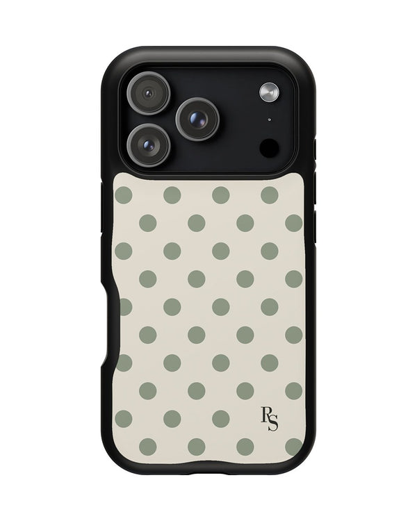 Sage Dot phone case, product mockup